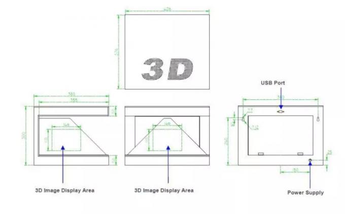 Stojak holograficzny 3D z ekranem 19 "o 180 stopniach, z hologramem 3D, do biżuterii