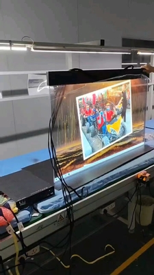 55'' 30'' Self Emission Capacitive Touch Display PCAP Table Stand Transparent OLED Signage
