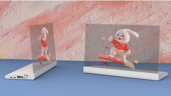 55'' 30'' Self Emission Capacitive Touch Display PCAP Table Stand Transparent OLED Signage
