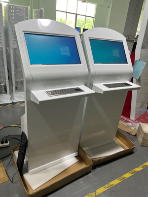 22inch Information Inquiry Touch Screen Kiosk With Braille Stainless Steel Keyboard