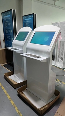 22inch Information Inquiry Touch Screen Kiosk With Braille Stainless Steel Keyboard