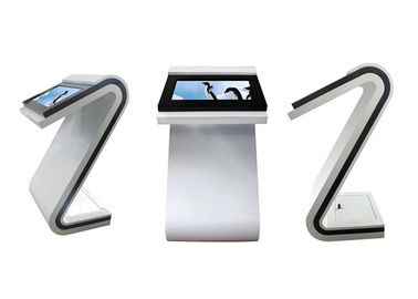 S Shaped LCD Touch Screen Kiosk Elegant Design With Built - In Speaker
