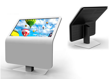 S Shaped LCD Touch Screen Kiosk Elegant Design With Built - In Speaker