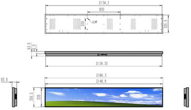 700 Ntis Stretched Bar Lcd Display 1920*540 Max Resolution 50,000 Hours Panel Life