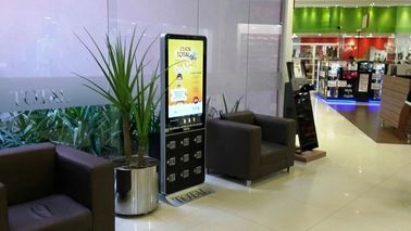 Public Cell Phone Charging Station With Advertising Display Touch Screen