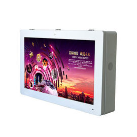 Wall Mounted Outdoor Advertising LCD Display Kiosk 65 Inch Touch Screen 2000cd/m2