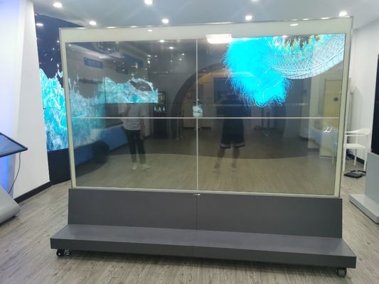 Transparent OLED Touch Screen Advertising Display Video Wall Freestanding 55inch